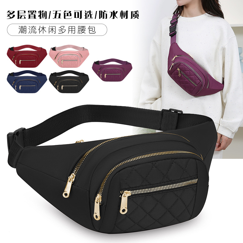 Bolso de pecho transfronterizo teléfono móvil bolso diagonal de tela Oxford europea y americana riñonera casual riñonera de lona bolso de teléfono móvil para mujer bolso deportivo