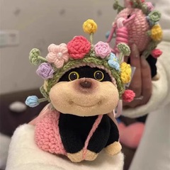 ヘアピンの花のハチの子犬のぬいぐるみのペンダントのカバンの装飾の漫画のぬいぐるみのキーホルダーの創意の贈り物の女子学生