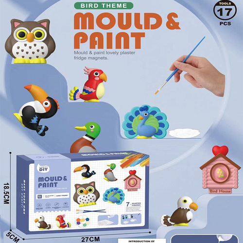 Wholesale new dinosaur painting toys brushes fun plaster imaging boys and girls students toys gifts