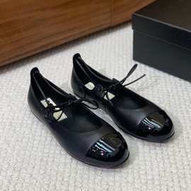 2025新款小香玛丽珍绑带圆头拼色百搭单鞋小皮鞋女时尚复古轻奢