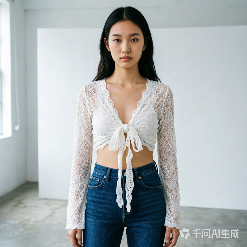 European and American Ins Hot-Selling Lace Strap Long-Sleeved Chest-Wrapped Top Summer Short Bell-Sleeved Sun Protection Knitted Blouse European and American Ins Hot-Selling Lace Strap Long-Sleeved Chest-Wrapped Top Summer Short Bell-Sleeved Sun Protection Knitted Blouse