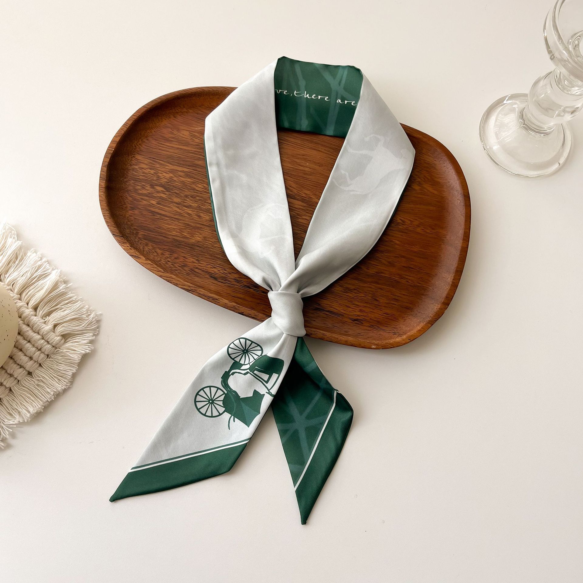Foulard in seta da donna nastro decorativo per borsa e capelli_voghion.com