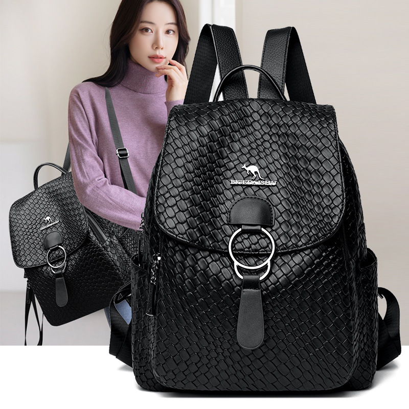 Student schoolbag 2024 New versatile casual Korean style large capacity backpack soft leather fashion travel backpack