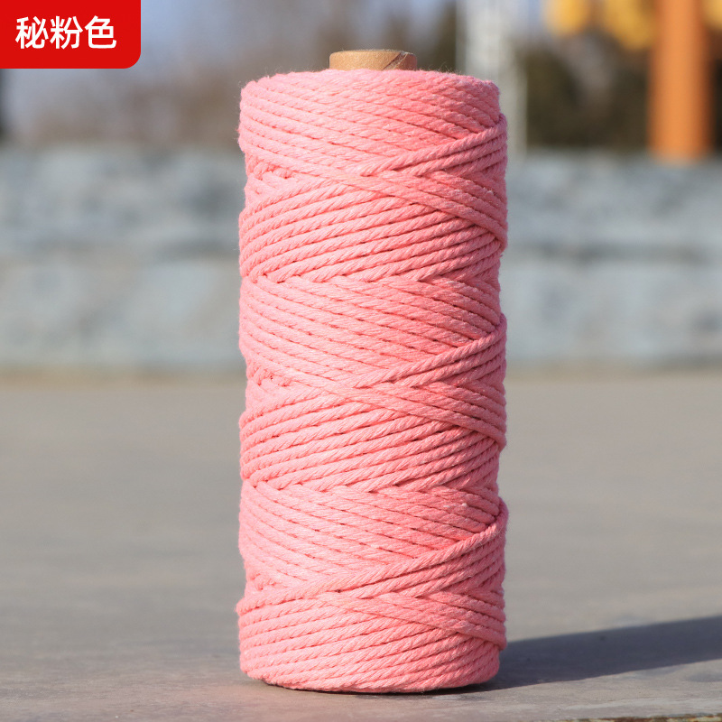 Cuerdas de algodón de color transfronterizas tejidas de algodón 2mm3mm4mm cuerdas de algodón hechas a mano cuerdas decorativas DIY cuerdas de algodón de color colgantes