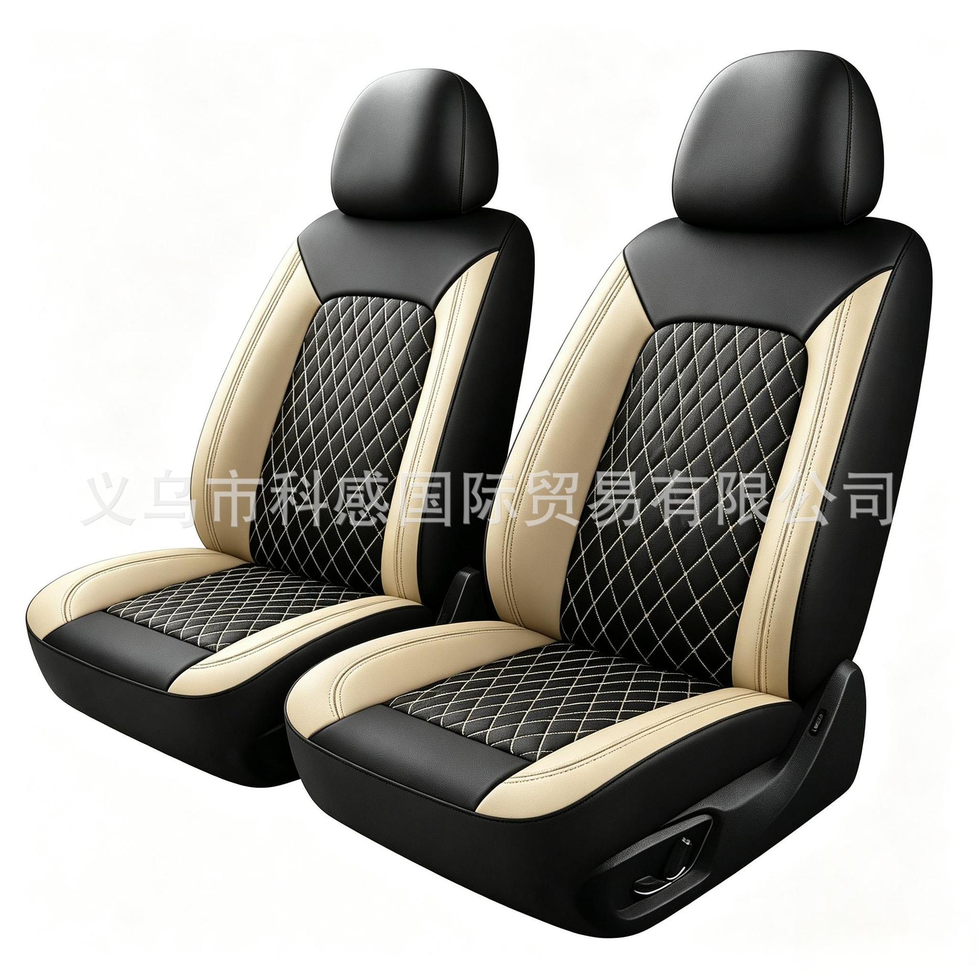 New cross-border single-line diamond-patterned PU leather car seat covers for Amazon, Mercado Libre, Mexico, and Russia