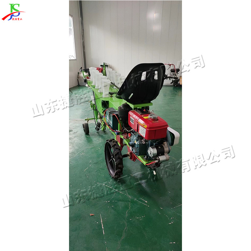 Máquina agrícola de trasplante de verduras de dos filas pequeña máquina de plantación de plántulas de gasolina tipo coche de plantación de plántulas de cultivos agrícolas image 4