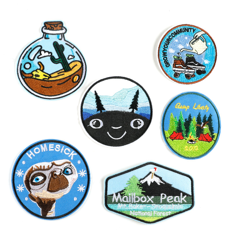 电脑绣花标刺绣徽章标服装衣帽辅料DIY鞋帽圆形徽章补丁贴布贴