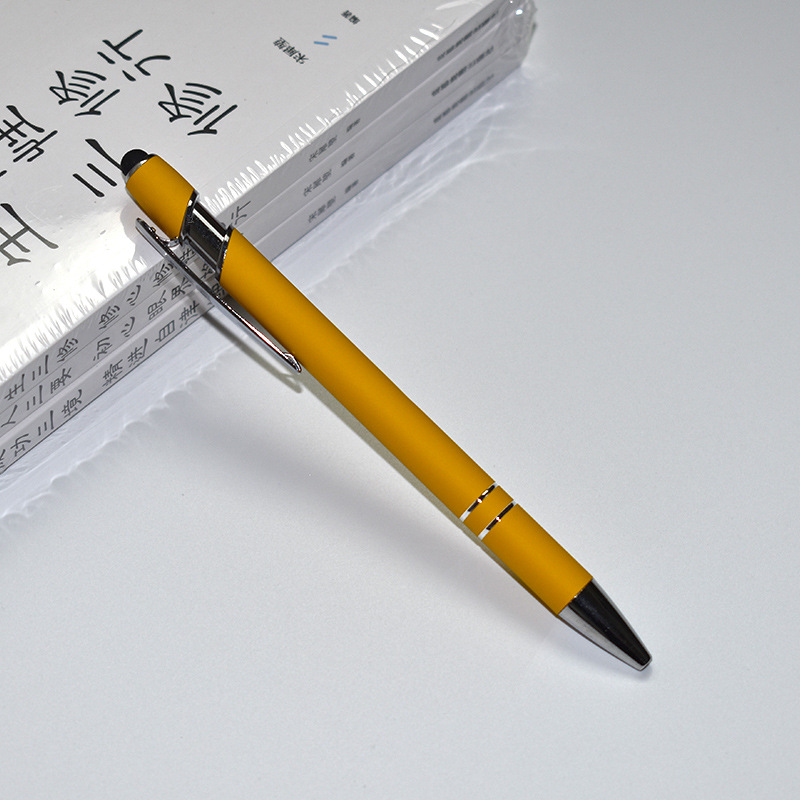 Bolígrafo mágico con varilla de aluminio y metal, bolígrafo de prensa con pegamento en aerosol, bolígrafo de regalo publicitario, bolígrafo táctil con logotipo impreso de letras