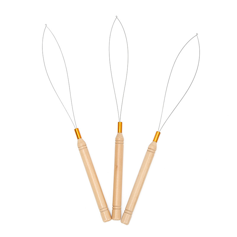 Nuevo adaptador de mango de madera transfronterizo Tufting gun enhebrador de punto de cruz enhebrador de punto de cruz ganchillo de peluca