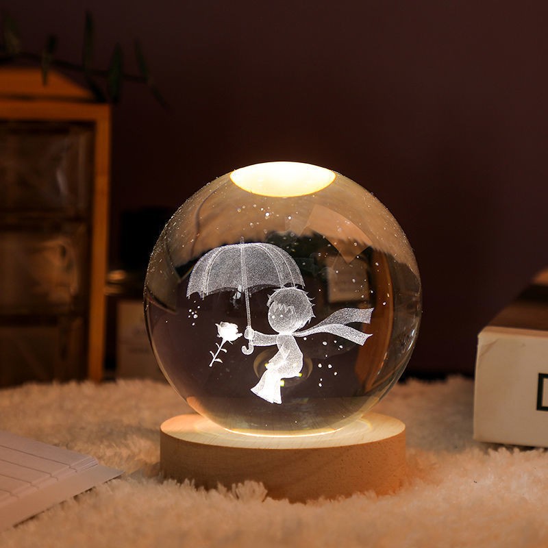 Creativo 3D Spaceman bola de cristal caja música base luminosa escritorio decoración del hogar pareja regalo cumpleaños será vendido
