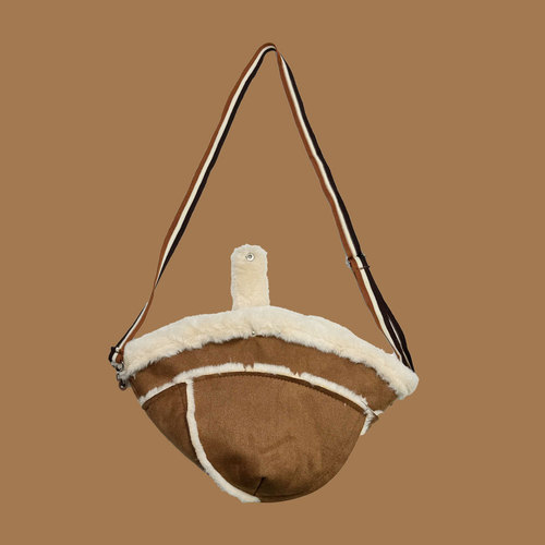 New Japanese Plush Two-Purpose Fisherman Hat Women's Autumn and Winter Large Head Circumference Plus Velvet Warm Bucket Hat Trendy Hat Bag