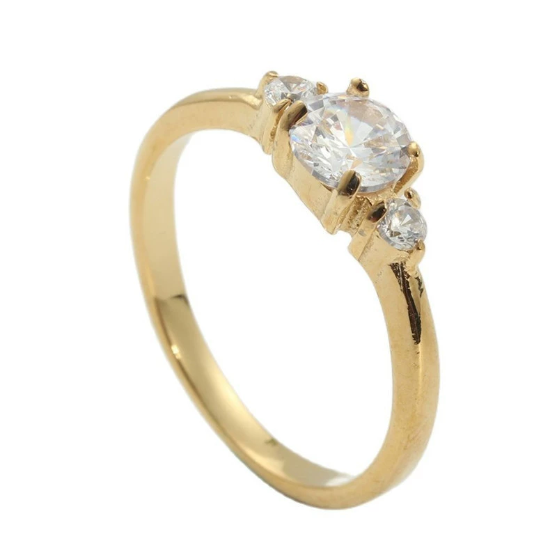 Accessory stainless steel, white retro ring with stone, European style, with gem, punk style