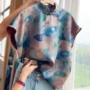 立领印花夏季短袖衬衫