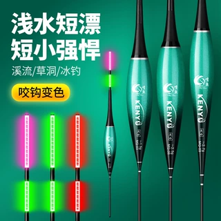 浅水超短夜光漂咬钩感应日夜两用电子漂高灵敏鱼漂草洞鲫鱼浮漂