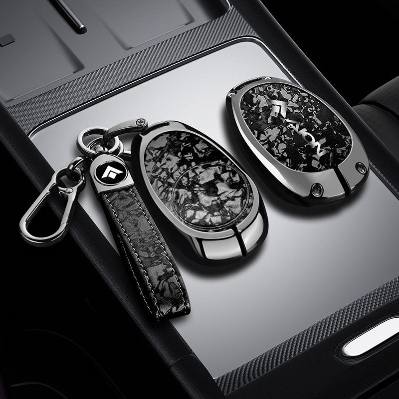 适用广汽埃安V霸王龙钥匙套2024新款埃安霸王龙汽车金属全包扣壳