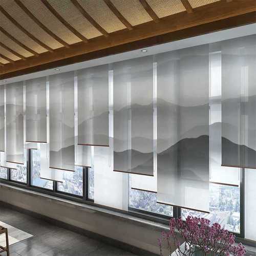 Modern Chinese style roller shutter entrance hanging screen soft partition floor curtain hotel restaurant soft semi-transparent hanging curtain