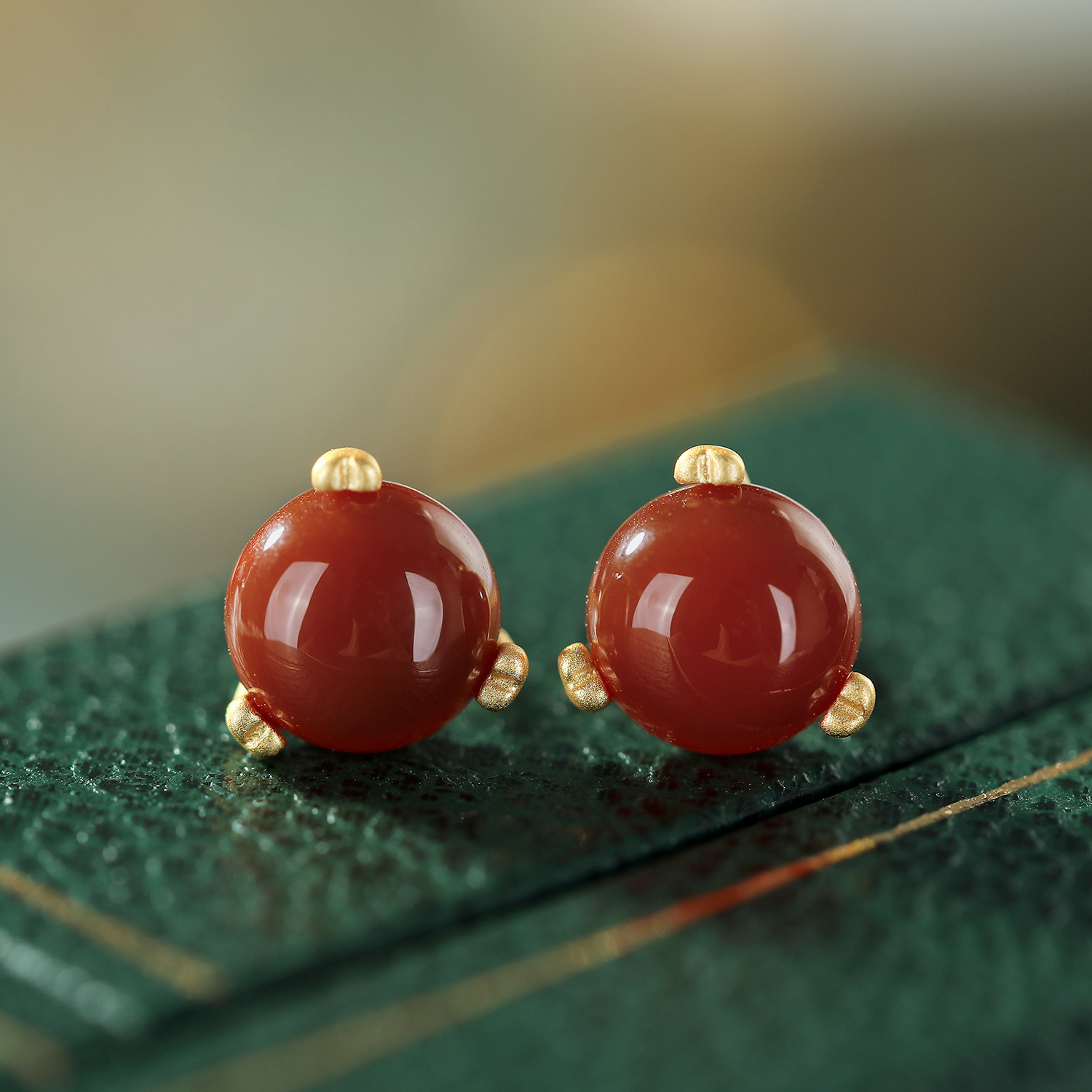 Agate fresh retro earrings