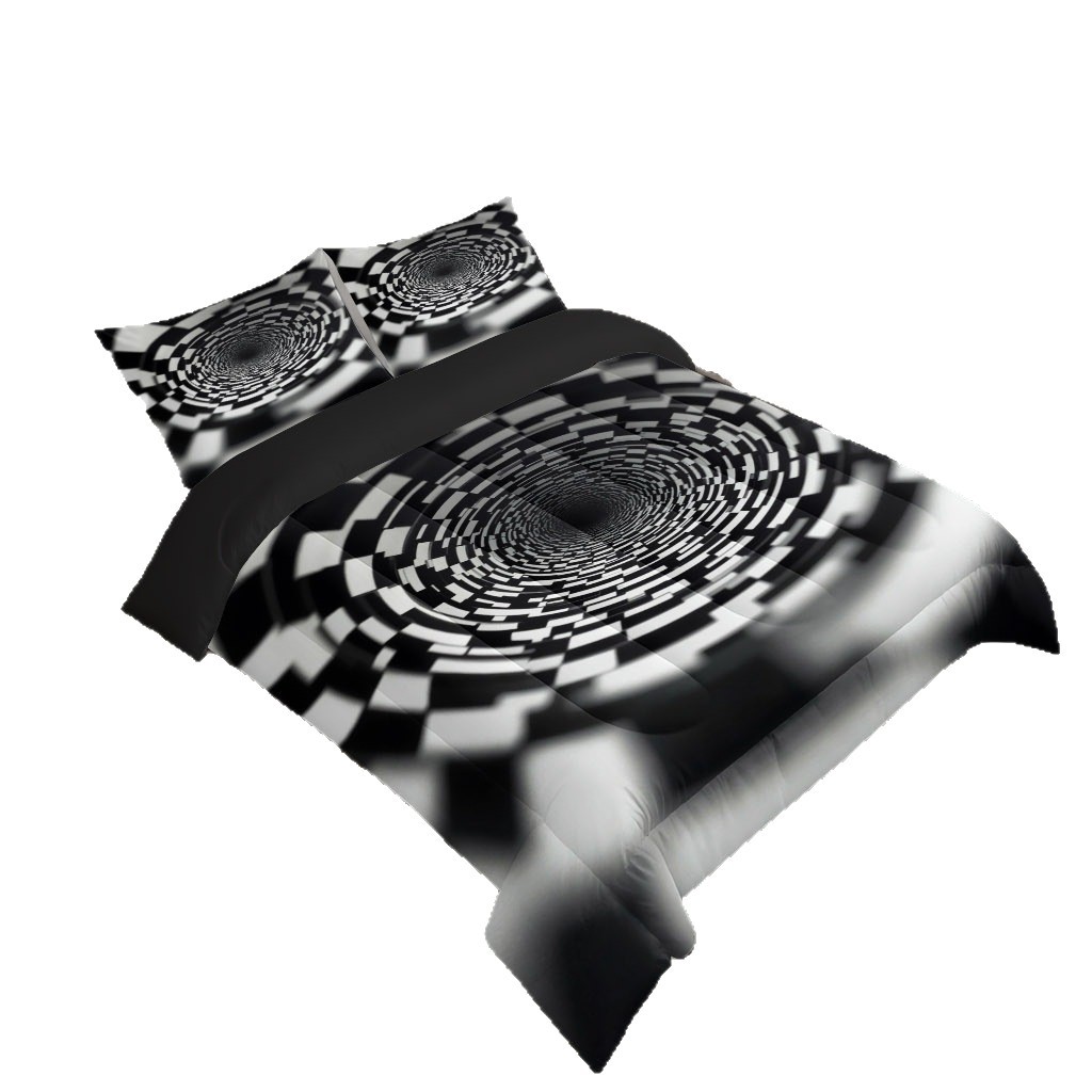 TEMU / JIT moderno abstracto perilla arte 3D impresión digital 180gms conjunto de edredón para diseñar se puede ajustar