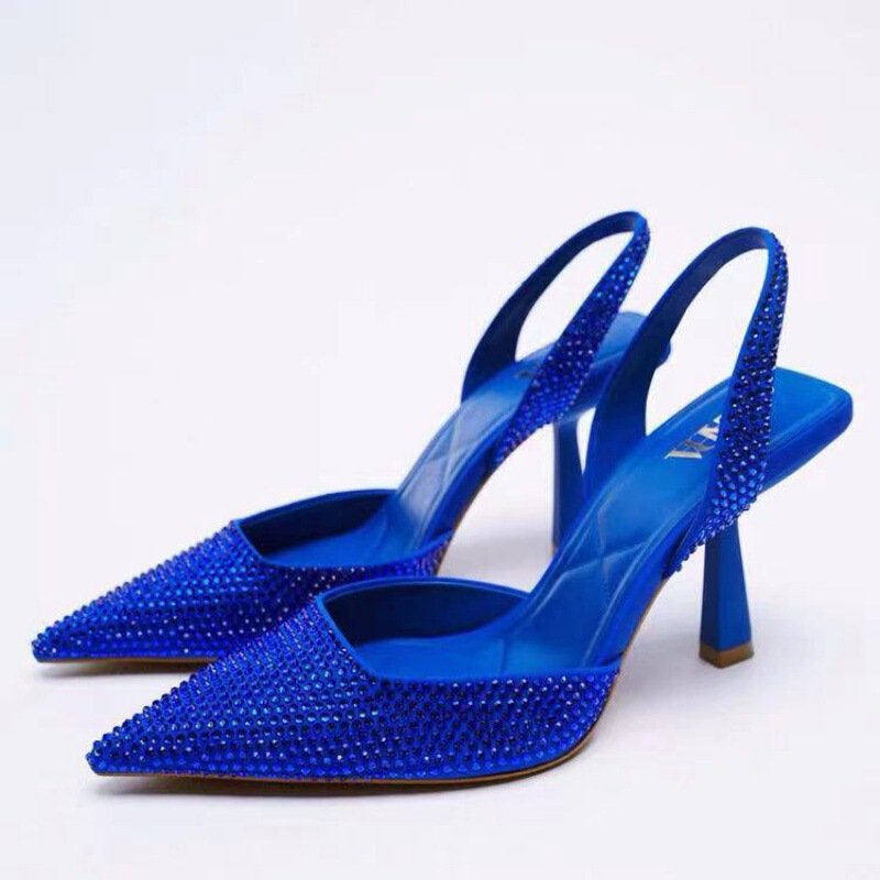 2023 New Summer and Spring/Autumn Women's High-Heeled Sandals, Pointed Toe, Open Back, High Heels, Colorful Rhinestone Embellishments, Mule Shoes 2023 New Summer and Spring/Autumn Women's High-Heeled Sandals, Pointed Toe, Open Back, High Heels, Colorful Rhinestone Embellishments, Mule Shoes