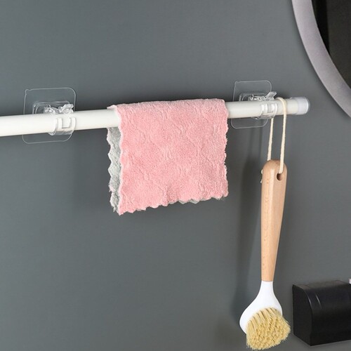 Curtain rod hook hanging hook door curtain punch-free towel rod curtain rod fixed clip sticky hook curtain rod cross-border bracket