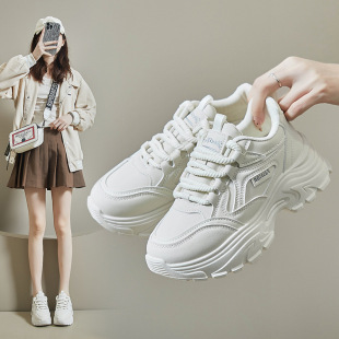 Ins K-Style New Dad Shoes for Women 2025 Spring Student Sports Running Shoes Casual Shoes Thick Soles Increased 8821