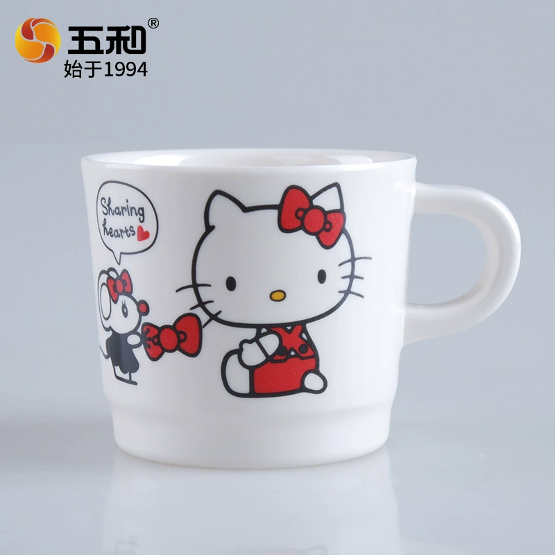Детская водяная чашка с котиком Кэйти, мультяшная меламиновая кружка с высоким эффектом, симпатичная чашка для питья воды для детей, молочная чашка