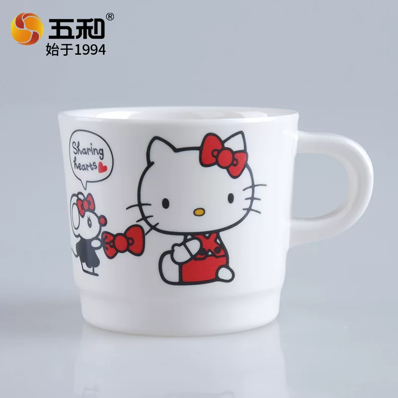 Детская водяная чашка с котиком Кэйти, мультяшная меламиновая кружка с высоким эффектом, симпатичная чашка для питья воды для детей, молочная чашка