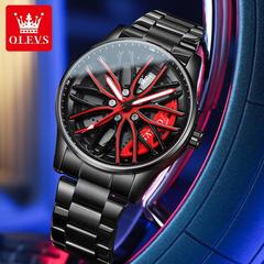 2024年歐利時新款品牌手錶輪轂轉動石英表潮時尚防水男士手錶男表