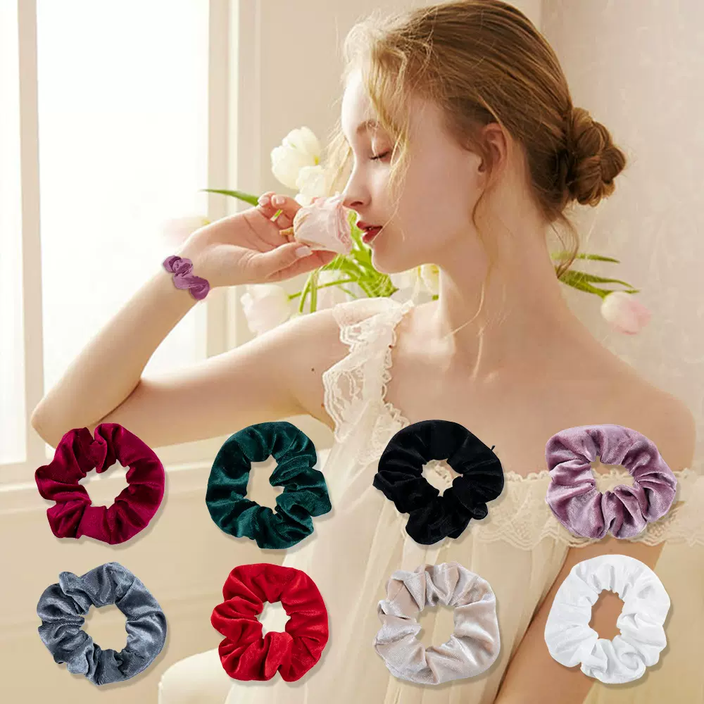 定制爆款光滑缎面法式优雅大肠圈发圈  高弹力发圈运动风马尾发圈