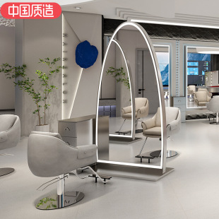 Bobori Internet Celebrum Barber Shop Mirror Table Hair Salon Special Floor Mirror Table Barber Shop Mirror Table Hair Salon Special Hair Salon Mirror
