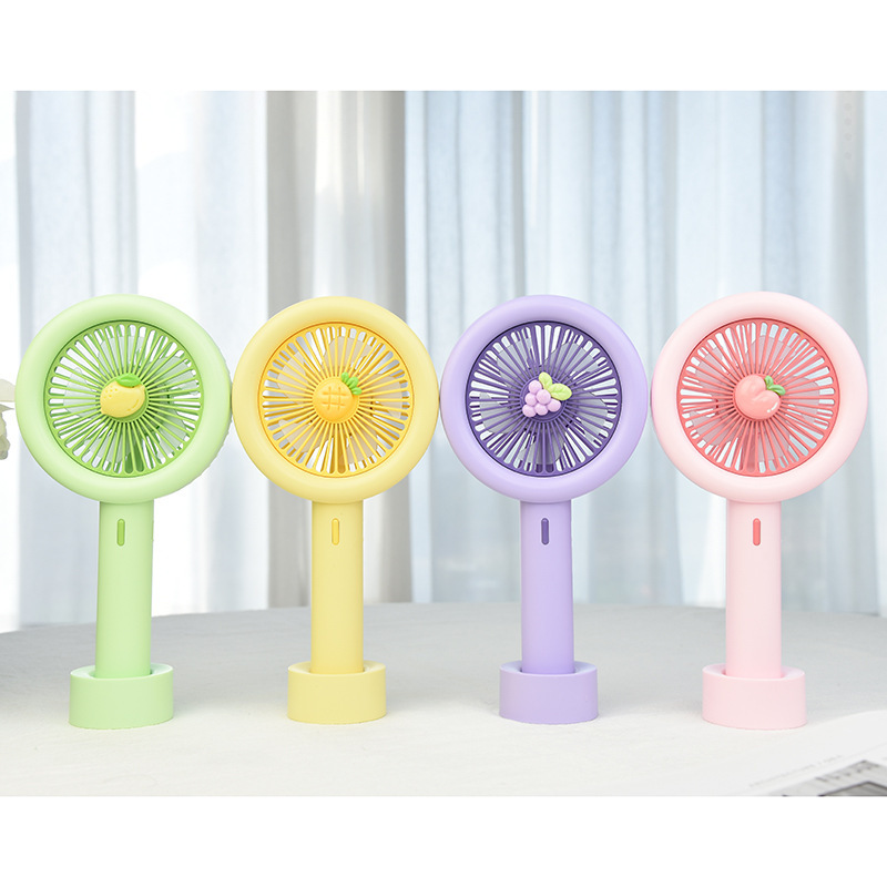 デスクトップ暴力アニメファン果物usb充電大風力手持ちファン充電携帯手持ち小ファン|undefined
