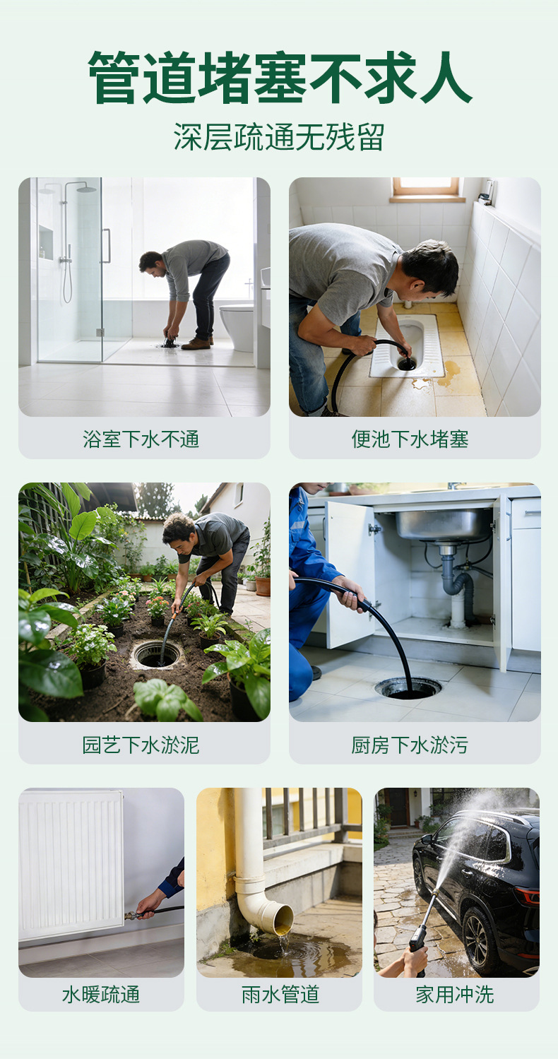 Fully automatic pipe dredging machine, portable car washing machine, 220V portable high-pressure washer, household high-pressure car washer