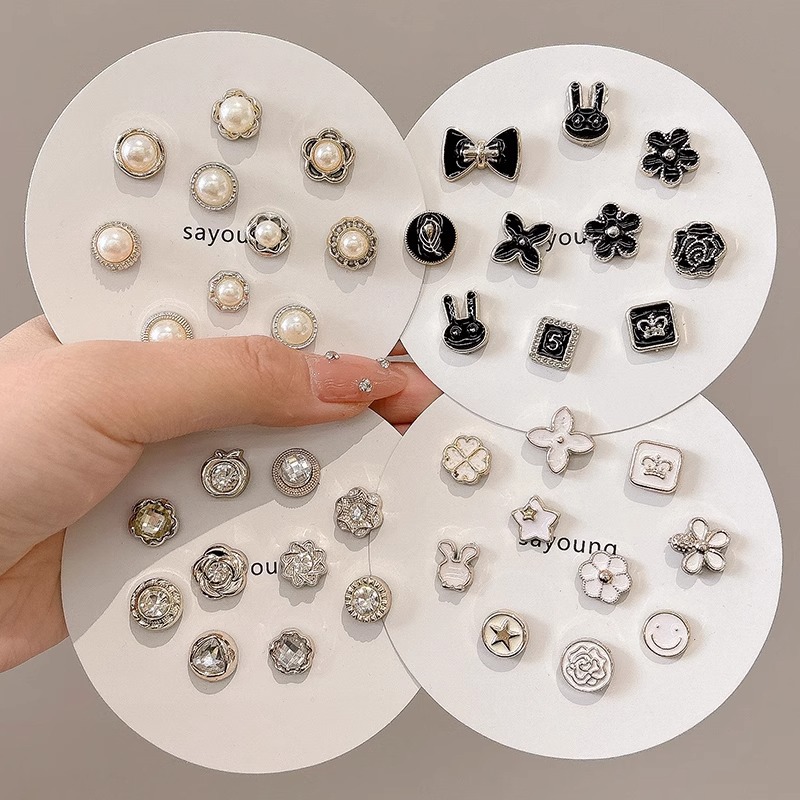 Botones antideslumbrantes en el pecho de la camisa, hebilla oculta, hebilla de broche sin costura, alfileres femeninos, ropa, artefacto fijo, escote, hebilla pequeña