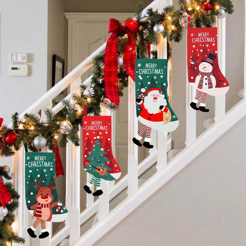 Calcetines de Navidad transfronterizos calcetines de regalo para niños colgantes de árbol de Navidad bolsas de caramelo decoración colgantes de decoración para el hogar de Navidad image 4