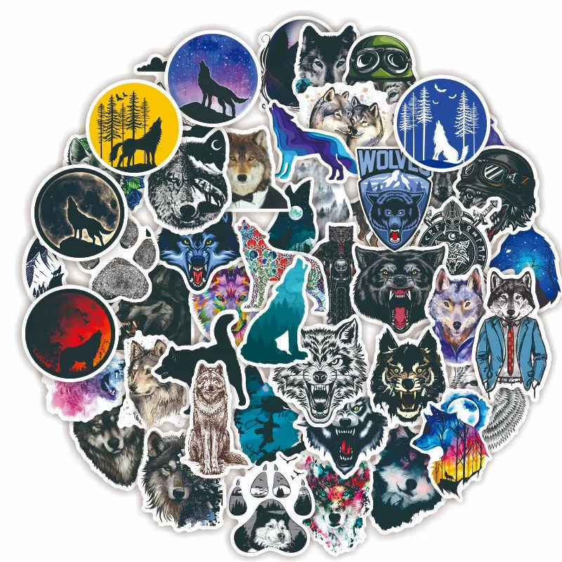 Canis lupus новый характер волка, творческий граффити-стикер, наклейка, можно наклеить на воду, кружку, автомобиль, мотоцикл, катание на скейтборде