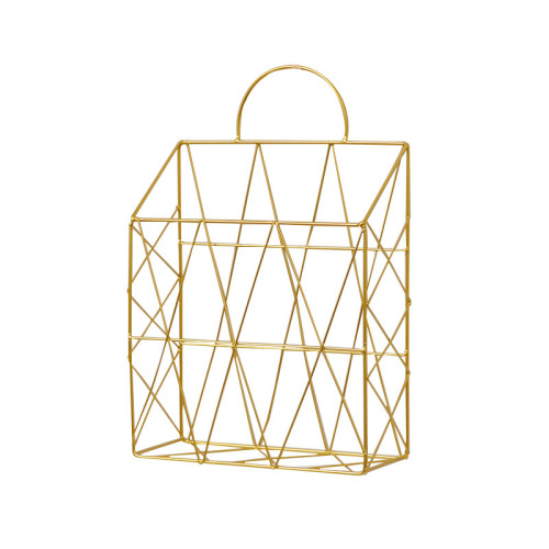 Nordic-style wall-mounted iron magazine rack book room bookshelf living room wall storage rack creative