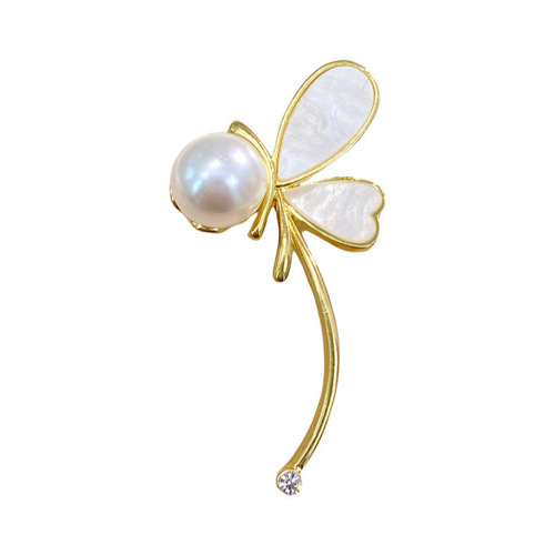 Internet celebrity butterfly anti-exposure buckle dragonfly bead brooch high-end collar pin women's suit temperament corsage pin accessories