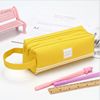 Handheld pencil case for elementary school students, double-layer capacious fashionable stationery, storage system, new collection, oxford cloth
