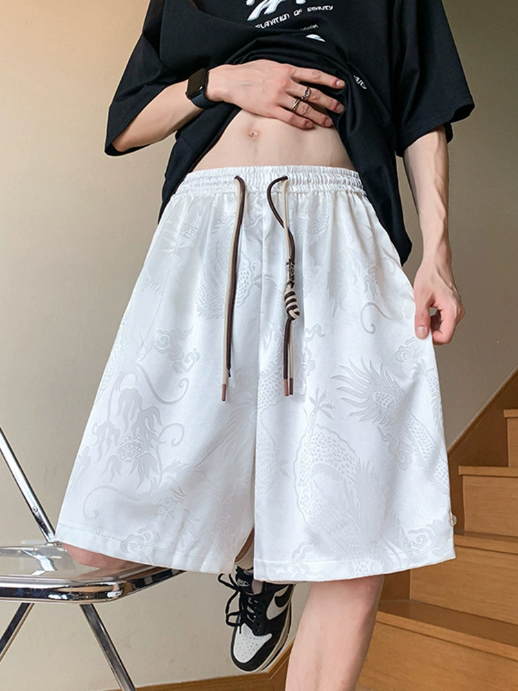 Summer silk shorts, quick dry beach trousers, plus size