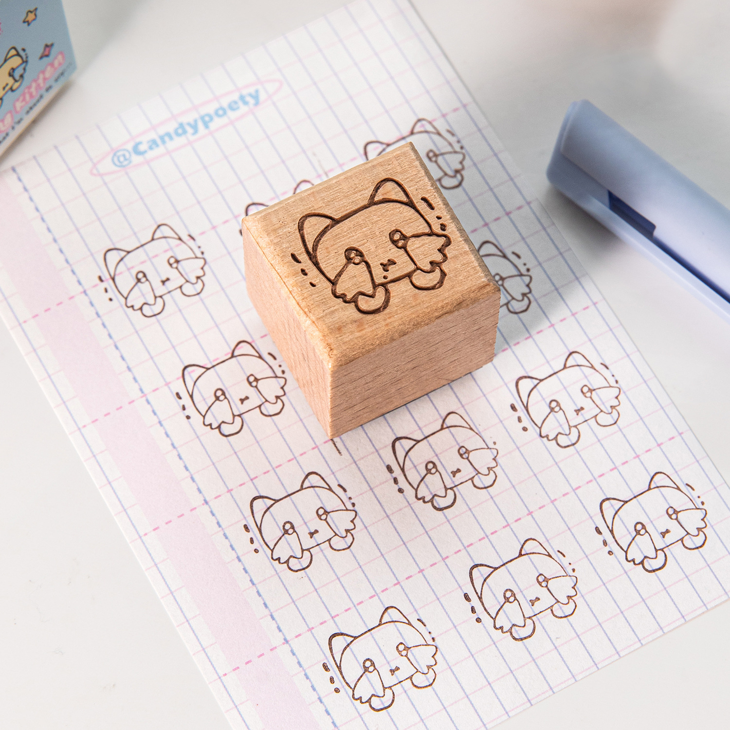 Poesía de azúcar encantador animal pequeño sello de beech serie de entrega de corazón decoración collage imprimir sello de fondo