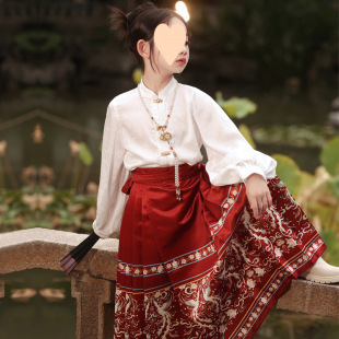 Ma Mian Skirt 2025 New Improved Chinese Style Children's Hanfu Ancient Style Suit Tang Suit Ma Mian Skirt Full Set