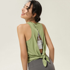 Summer wholesale new loose running and aerobics fitness back top yoga wear sleeveless sports vest blouse for women