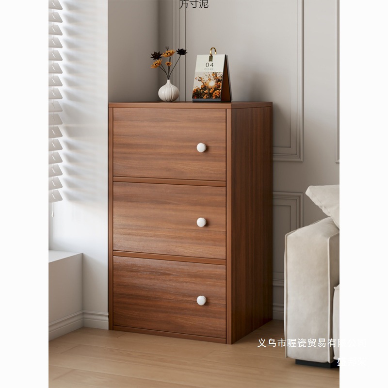 Floor-Standing Storage Cabinet Next to the Sofa, Small Narrow Cabinet Next to the Living Room Wall, Multi-Layer Storage Cabinet with Cabinet Door, Home Storage Bookcase