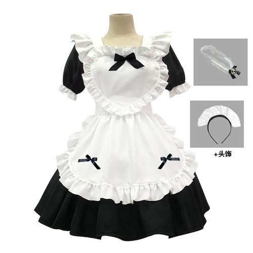Japanese black classic maid outfit Alice soft girl Lolita Lolita maid skirt cafe dress