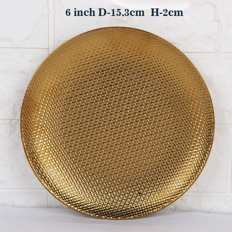 Platos de cerámica Placas de oro de porcelana Vajilla de lujo