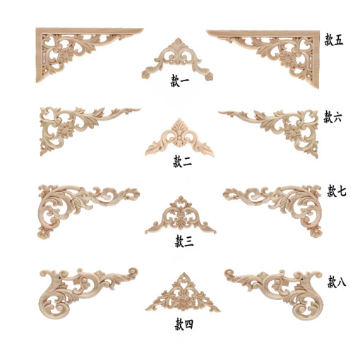 供应橡胶木角花欧式家具贴花装饰配件东阳木雕雕花批发零售
