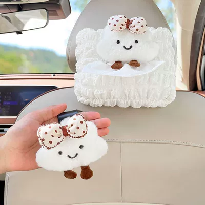 women, car tissue box hanging – Car tissue box/set - no-specifications-1-bow-knot-cloud-puff-tissue-box-1-bow-knot-cloud-hook