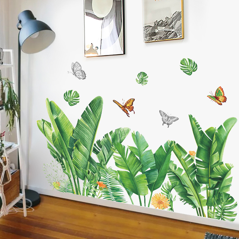Nihaojewelry Gros Mode Plante Tropicale Tortue Feuille Papillon Fleur Chambre Wall Sticker display picture 4