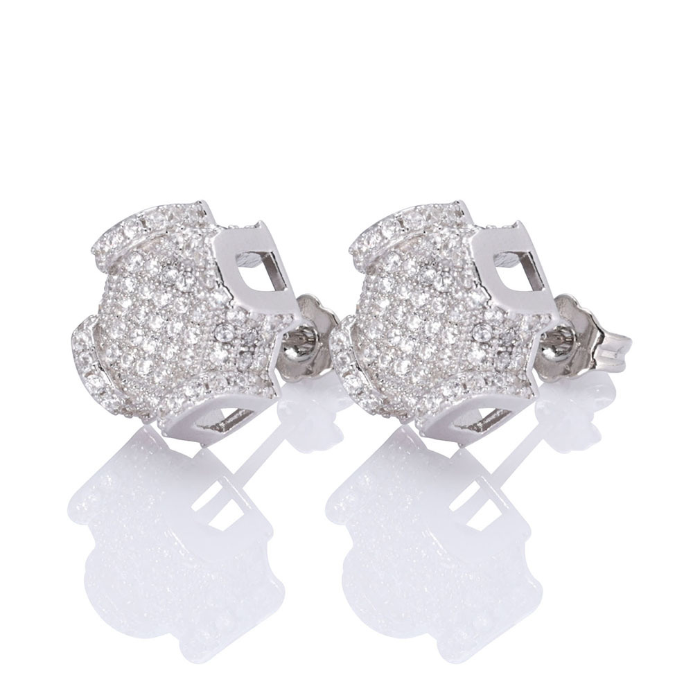 Hip Hop Persönlichkeit neue Volldiamant Herren Ohrringe trendigen Schmuck High-End-Zirkon Ohrringe_voghion.com