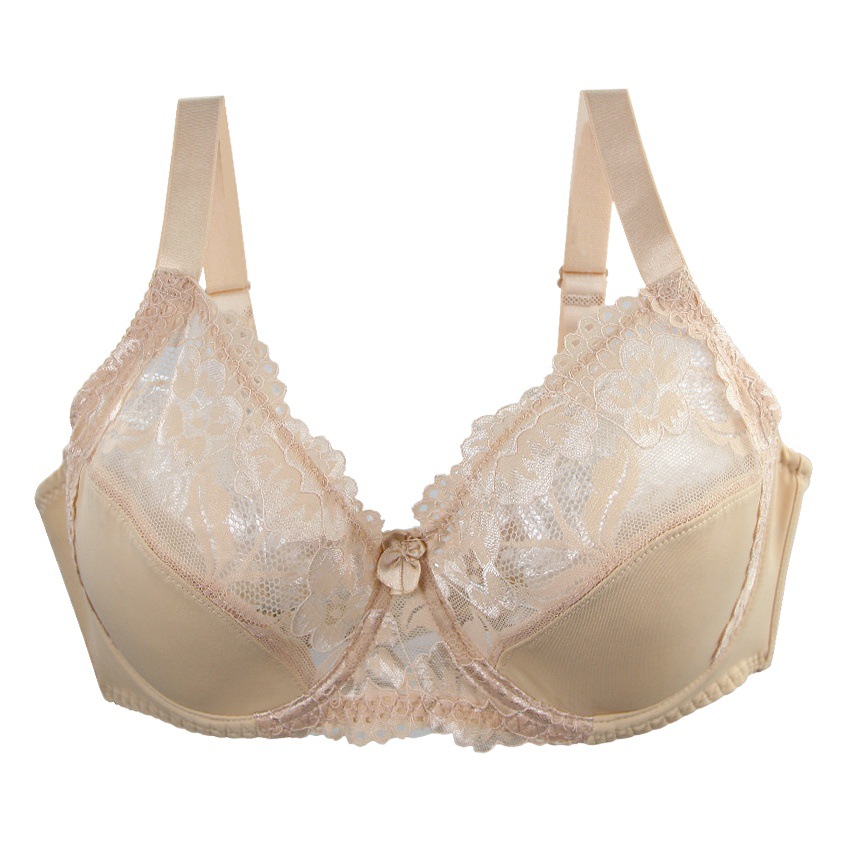 European and American plus size bra lace push up steel ring underwear cross-border adjustable big chest small breast bra